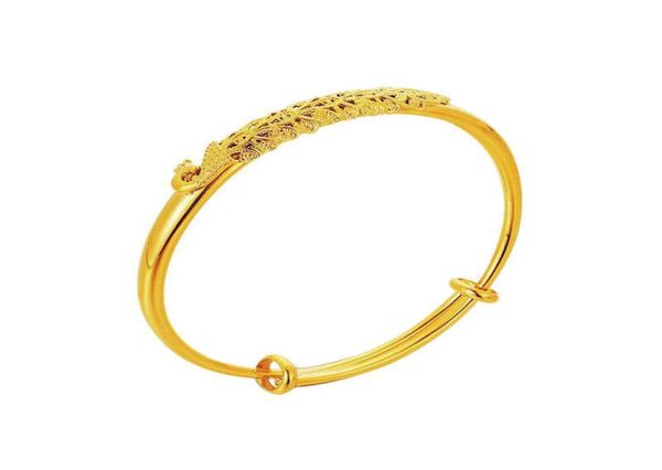

139ba wedding jewelry peacock bangles and bracelets for bridal women 24k gold plated6749061, Black