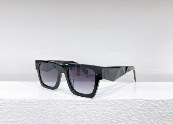 

black praada sunglasses for women spr a06s fashion brand mens prad sunglasses classic square rectangle thick frame anti-uv400 with case, White;black