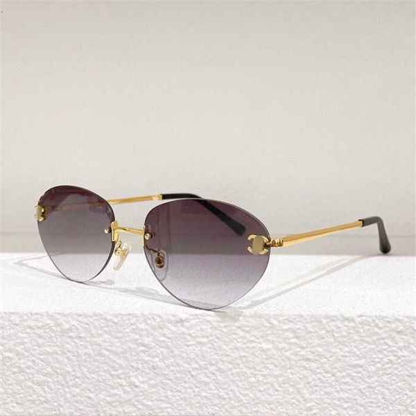 

xiao xiang family sunglasses ch xiaoxiangjia's new fashionable cat-eye the same frameless cut edge ch4322 1luba, White;black