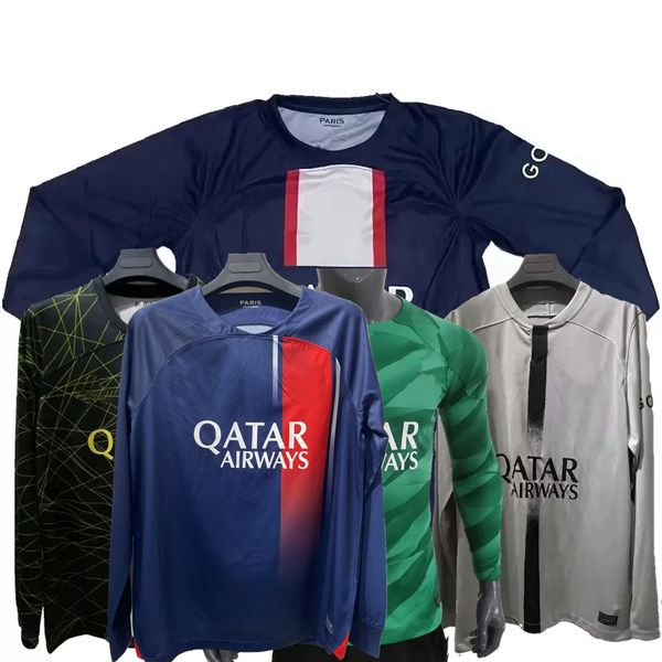 

mbappe asensio long sleeve soccer jerseys 2023 2024 hernandez skriniar lee kang in vitinha verratti hakimi kimpembe n.mendes donnarumma 22 2, Black;yellow