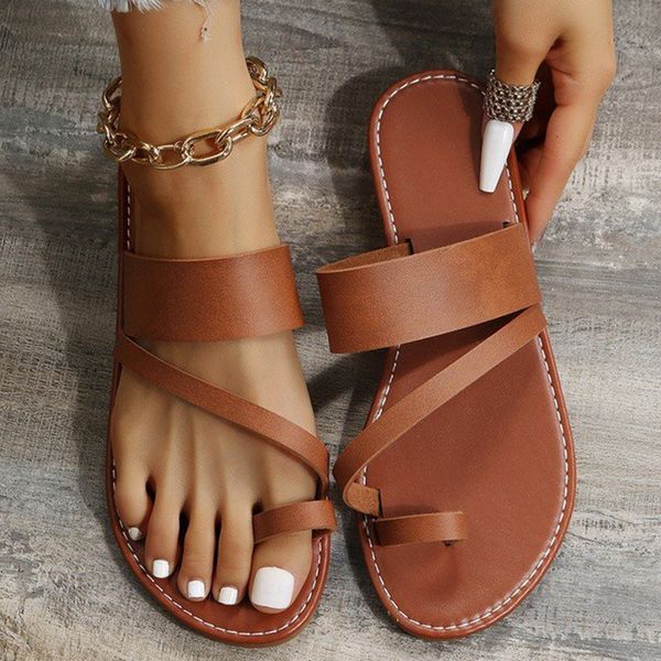 

sandal minimalist thong 2023 fashion flat summer outdoor beach vacation leisure woman shoes 230711, Black