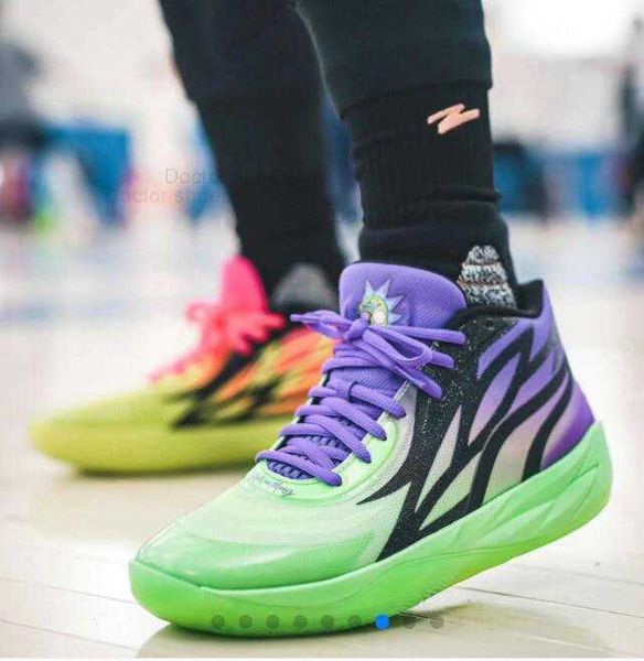 

kids lamelo ball mb2 rick morty men basketball shoes sneakers for sale slime grade school sport shoe online shop us4.5-us12 mb.01 a1