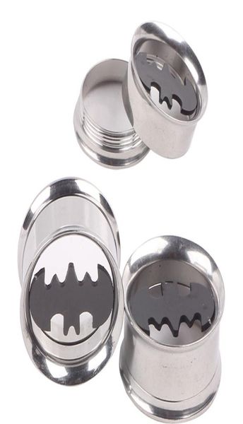 

batman 316l stainless steel flare ear plug 60pcs mixed 6 sizes ear flesh tunnel fit expander piercing earring gauges kits7524992, Slivery;golden