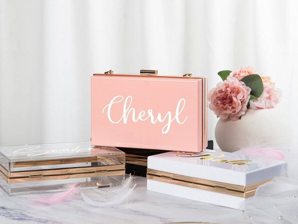 

waist bags personalized bridesmaid purse acrylic clutch gift party favors wedding for bride 230711