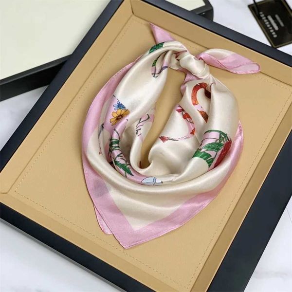 

women silk scarf designer flower letter print headscarf fashion bag ribbons woman summer scarfs 70 by 70cm shawl small squares scarves, Blue;gray