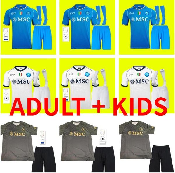 

kit 23 24 ssc napoli soccer jerseys halloween lozano osimhen zielinski limited edition football shirt maglia rrahmani maradona 2023 2024 nap, Black;yellow