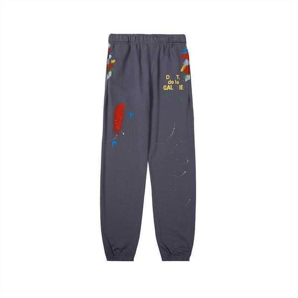 

2023 mens galleryes dept jeans pants galleryes dept sweatpants speckled letter print men's women's couple loose versatile casual p, Blue