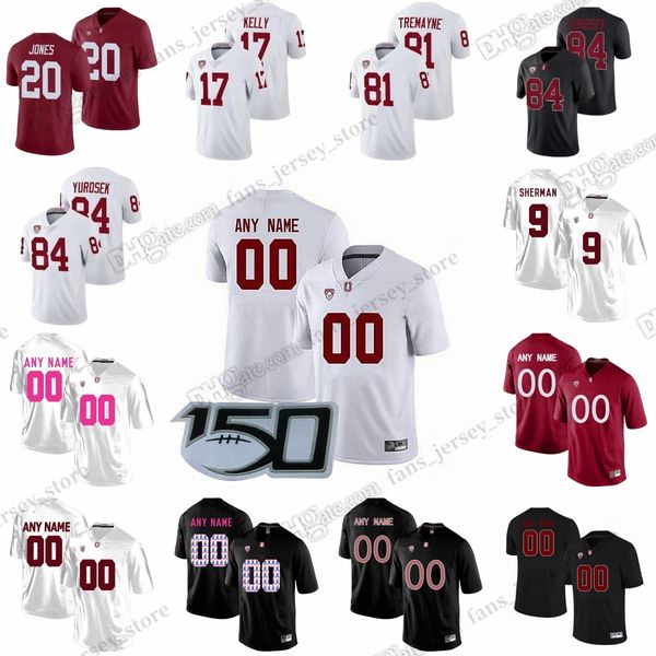 

custom s-6xl ncaa stanford cardinalss football jersey love ertz murray baker damuni hopkins simmons brown johnson jr ojulari williams higgin, Black