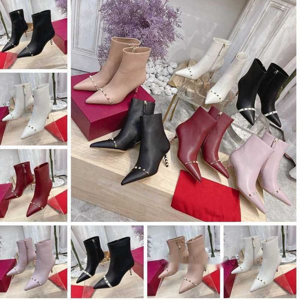 

luxurys designer brand heels boots ankle boot high heel autumn winter short platform party dress pumps pointy toe stiletto booties anti slip, Black