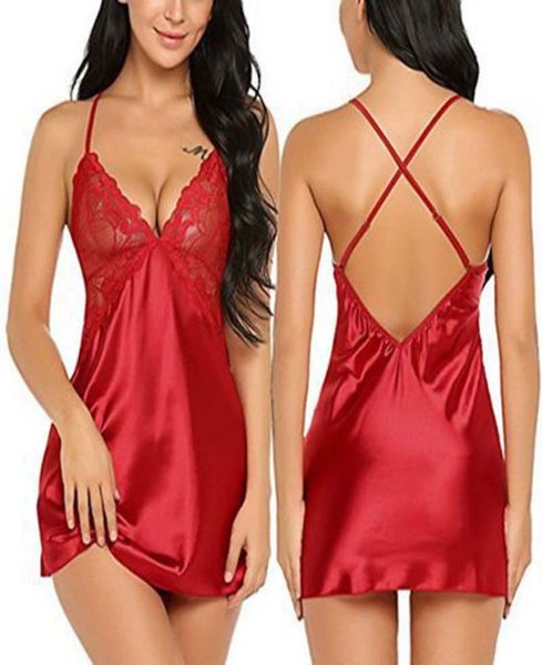 

see through lace slip nightdress solid color backless night skirt slip dresses mini sleepshirts fashion women sleepwear clothes gi4196815, Black;white