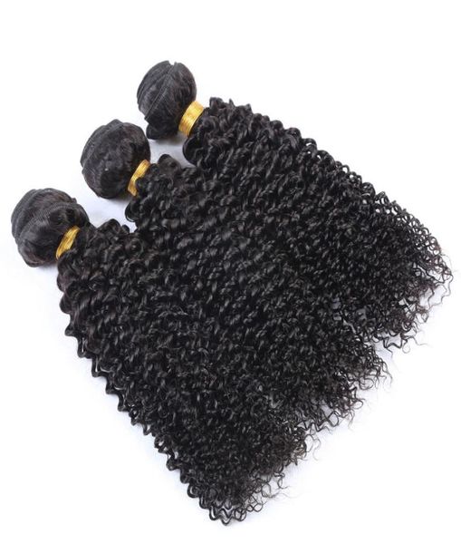 

brazilian virgin human hair afro kinky curly wave unprocessed remy hair extensions double wefts bundles 3bundle lot5251112, Black