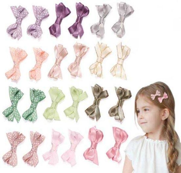 

24 colors baby girl hair accessories fashion lolita style polka dots bow barrettes girl infant hair accessories headband7781661, Slivery;white