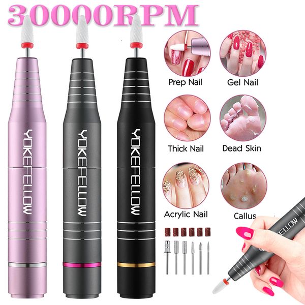 

nail manicure set 30000rpm electric nail drill machine usb nail polish pen manicure tool portable nail file milling cutter equipment for sal
