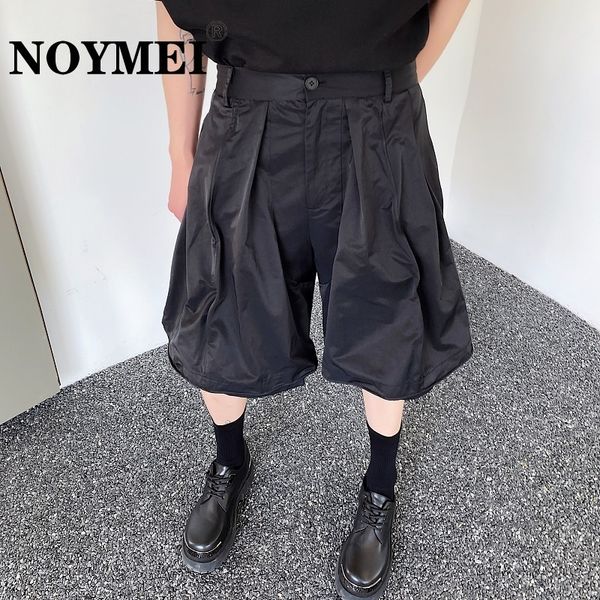 

mens shorts noymei summer personalized double layer twisted steel wire design men casual darkwear solid color male pants wa1279 230710, White;black