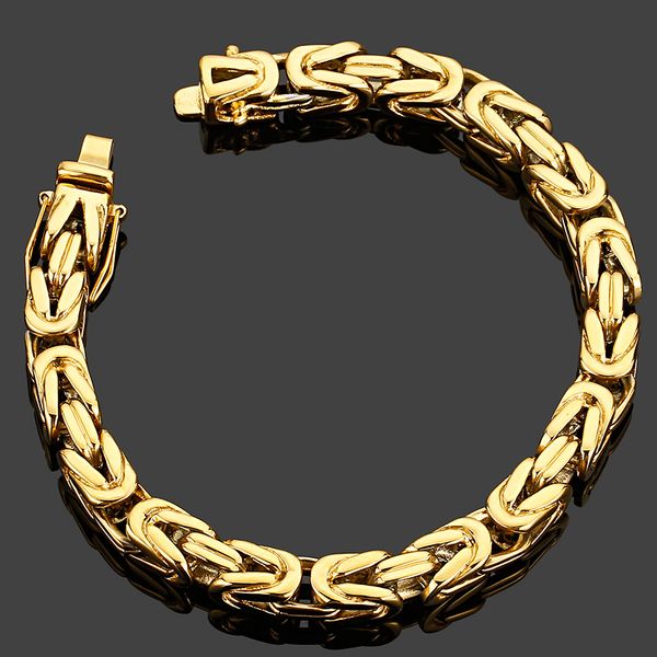 

chain luxury gold color 316l stainless steel mens 8mm bracelet for men biker bracelets male jewelry accessories drop 230710, Black