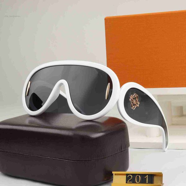 

designer sunglasses 23 luxury new style one piece large frame men's and women's vintage metal frame same style lw40108i fashion br, White;black