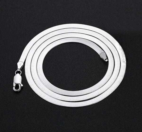 

4mm silver necklace collar chunky chain short couple jewelry 925 sterling silver snake flat knife necklace chain fashion jewelry n5203357