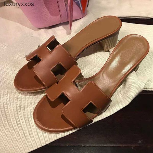 

summer oasis style lady oran slipper beach designer outwear sandal same h casual family female thick heel piece genuine leather flat bottom