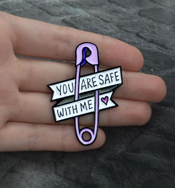 

cartoon cactus broochquotyou are safequot purple safety pin brooch heart enamel brooch badge custom metal lapel pin enamel pin1324213, Gray