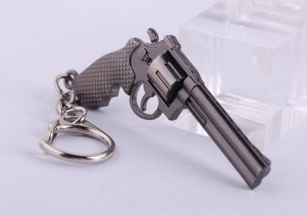 

6cm miniature revolver pistol weapon fashion model keychain key rings new mini gun key chain for men jewelry surprise gift4964335, Slivery;golden