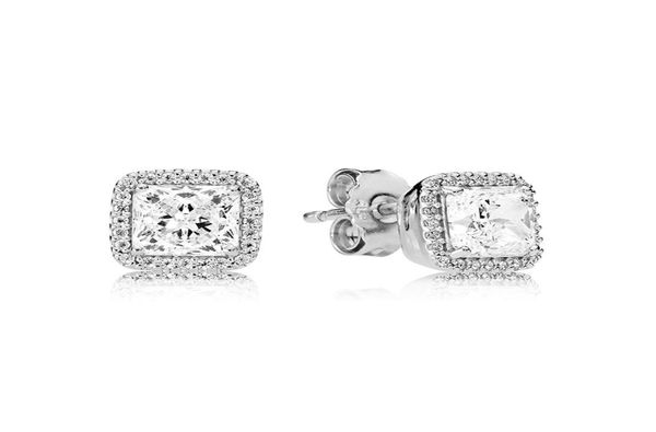 

eternal elegant stud earrings 925 sterling silver for pandora cz diamond elegant rose gold white gold trend stud earr8800721, Golden;silver