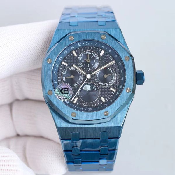 

fully functional men's watch sports & leisure 316l stainless steel to create a brushed process sapphire mirror luxury watch highlights, Slivery;brown