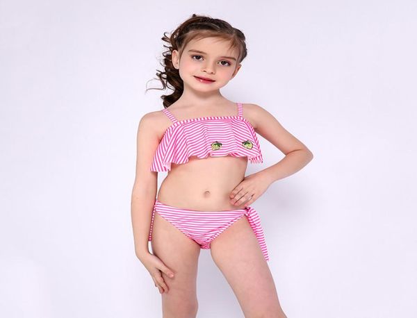 

girls 2piece blue pink swimsuit bathing suit for girl039s color stitching print two piece children039s swimwear cute prince5652317
