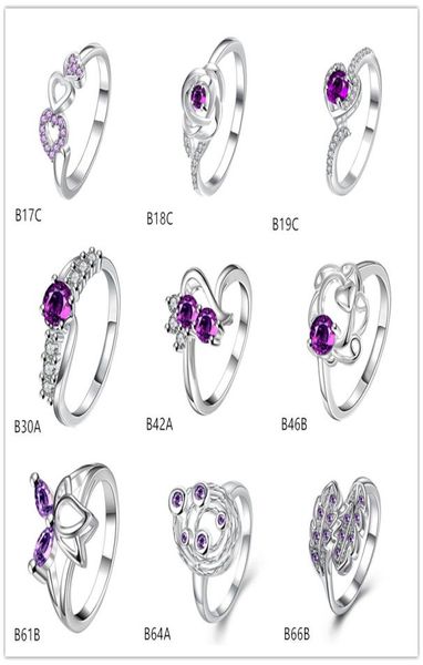 

brand new mixed style fashion purple gemstone 925 silver plate ring emgr25lotus planet plated sterling silver ring 10 pieces a lo7555524