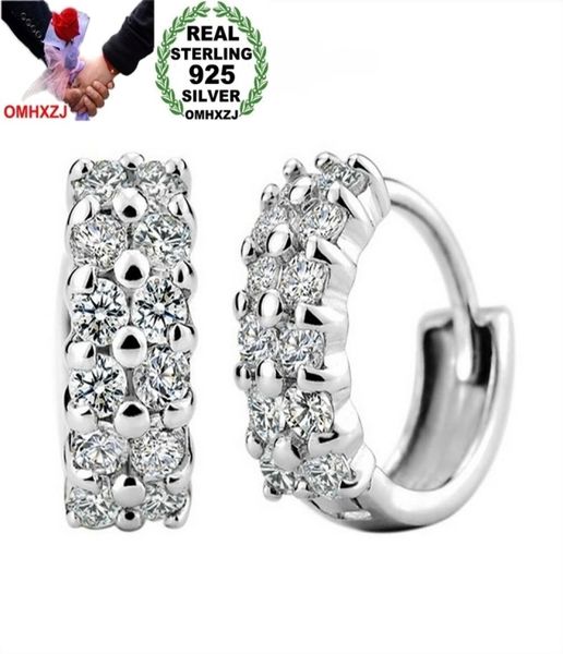 

omhxzj whole selling stud fashion jewelry lovely girl woman double row round 925 sterling silver stud earrings ys399542543, Golden;silver