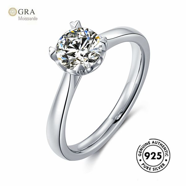 

solid 925 sterling silver wedding mossanite diamond jewelry ready to ship, Slivery;golden