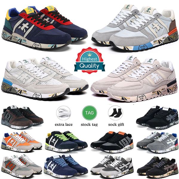 

2023 premiata shoes mens womens running shoes designer mick lander django sheepskin genuine leather mens traingers sneakers walking jogging