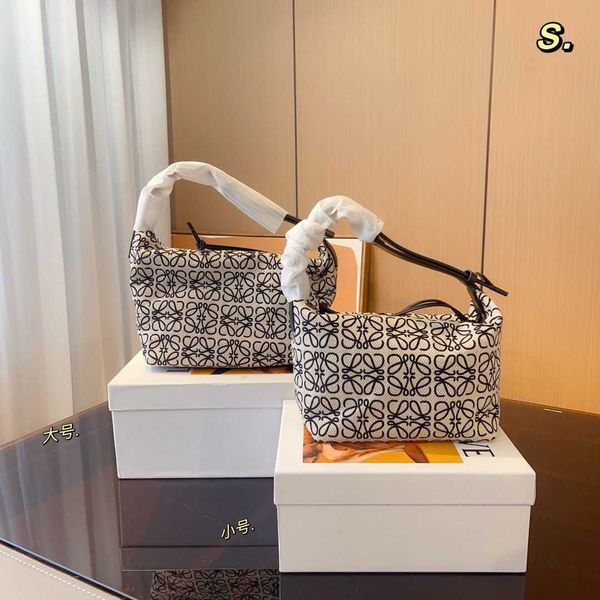 

luxury designer loevve bag fashion tote shoulder canvas bags women's cubi underarm lunch box jacquard splice handheld purse wallet hand