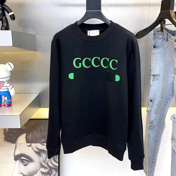 

22ss men's hoodie high sweatshirt fashion bodysuit dress print embroidery long sleeve pullover casual sportswear crew neck hoodies-5xl, Black