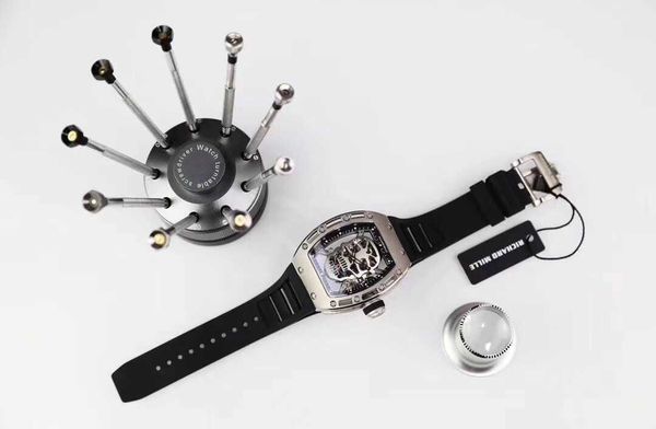 

designer fantasic men wrist watch superb rm052 active tourbillon watches aken high-end quality mechanical uhr ntpt all carbon fiber case mon, Slivery;brown