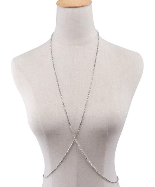 

brand claw crystal bra slave harness body chain women rhinestone crossover necklace pendant bikini beach fashion body jewelry3244548, Silver