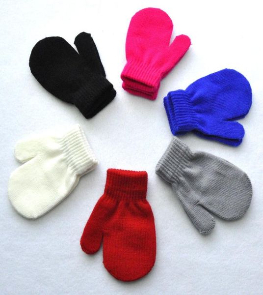 

7 colors kids gloves knitting warm soft gloves boys girls mittens kids winter gloves children wool luvas kids accessories z6663801, White