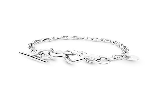 

2021 new arrival 925 sterling silver hand chain bracelets original box for knotted heart bracelet women luxury designer bracelet6943156, Golden;silver
