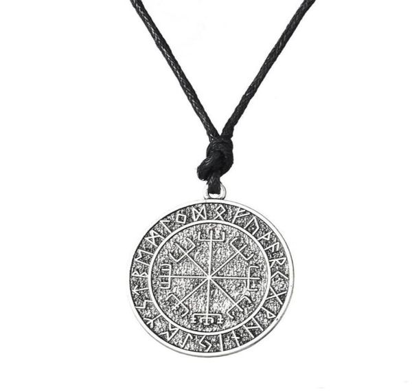 

warrior scandinavian amulet collares vegvisir valknut odin039s symbol of norse cross runes jewelry ethnic viking men necklace1355737, Silver