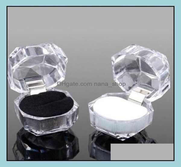 

jewelry boxes packaging display 20pcslot package ring earring box acrylic transparent wedding drop delivery mfvxe1519275, Black;white