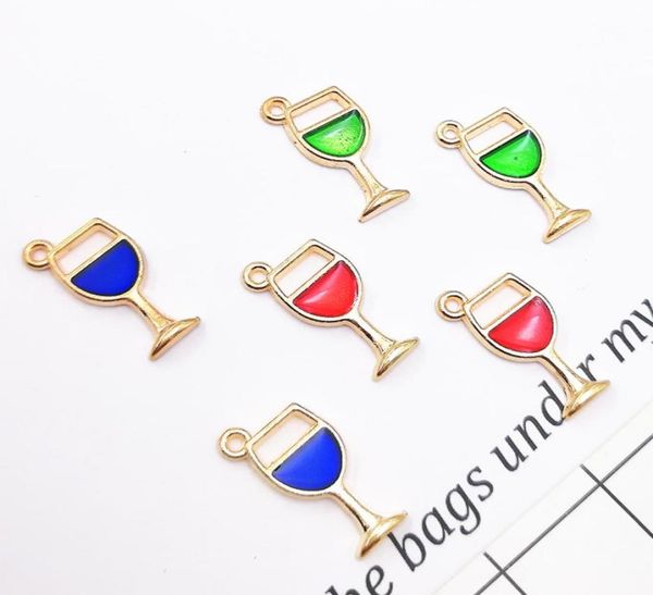 

200 pcs wine glass charm drip cup charms goblet pendant charm diy supplies jewelry making findings8332830, Bronze;silver