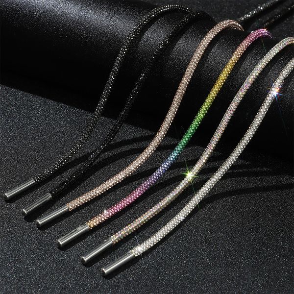 

shoe parts accessories 1pc luxury shoelace diamond lace bright string cross braiding strap diy drawstring sneakers 230711, White;pink