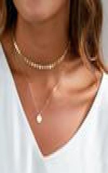 

sequin layered necklace copper sequins handmade chain multilayer necklace charm exquisite mother friend sister jewelry9371584, Black