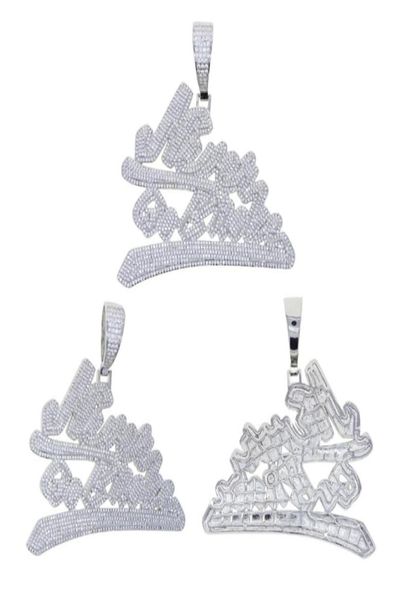 

men hip hop iced out bling letter pendant with cuban rope chain hiphop necklaces fashion cubic zirconia charm jewelry28847036516228, Silver