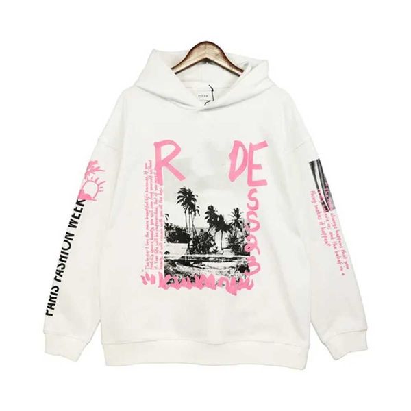 

2023rud hand-painted graffiti high street men's and women's hoodies tide style autumn winter season cx xv73, Black