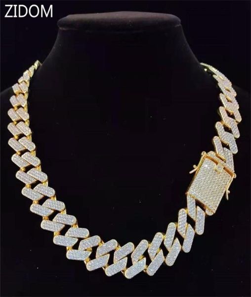 

men hip hop chain necklace 20mm heavy rhombus cuban chains iced out bling fashion jewelry for gift 2202177392143, Silver