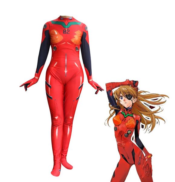 

eva asuka langley halloween women female cosplay game anime seperhero costume zentai jumpsuit plugsuit bodysuit catsu8541170, Black