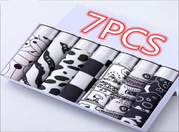 

underpants mens cotton boxer briefs cartoon print underwear large size breathable soft selling shorts 2208301069701, Black;white