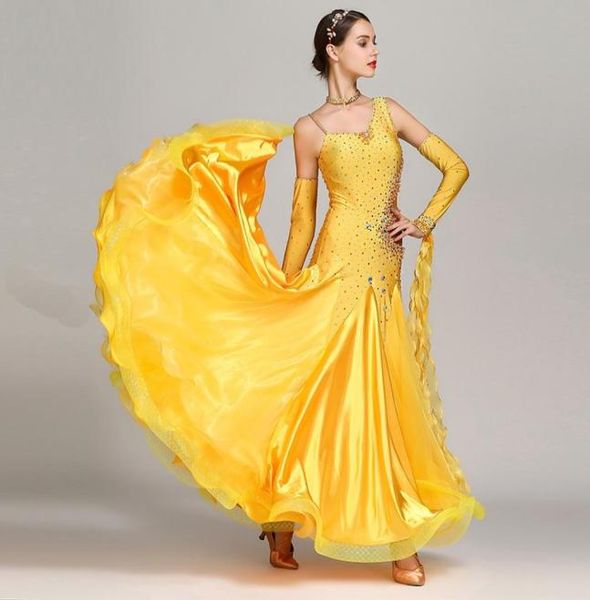 

2019 dancewear yellow standard ballroom dress woman ballroom dance competition dresses dance wear woman modern dance costume waltz5495547, Black;red