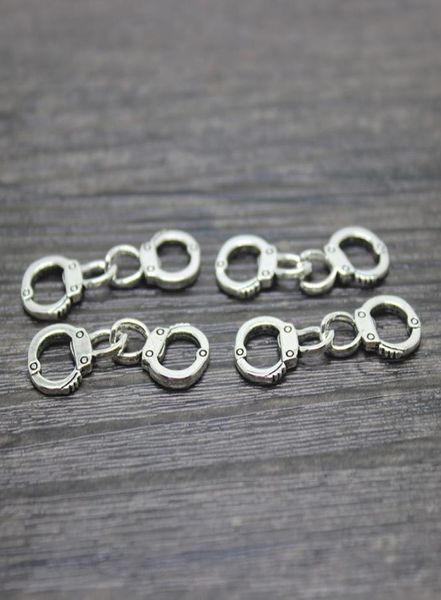 

30pcslot 31x11mm antique silver handcuff charm pendant0123561635, Bronze;silver