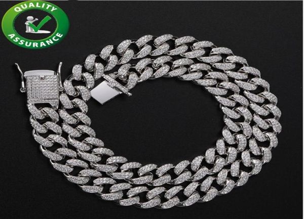 

silver necklace mens diamond cuban link iced out chains rapper luxury designer hip hop necklaces bling men jewlery fashion christm7152834